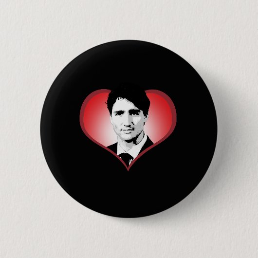 Justin Trudeau Heart -.png Ronde Button 5,7 Cm (Voorkant)