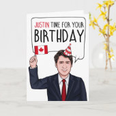 JUSTIN TRUDEAU: Justinus, tijd voor je verjaardag Kaart (Gele Bloem)
