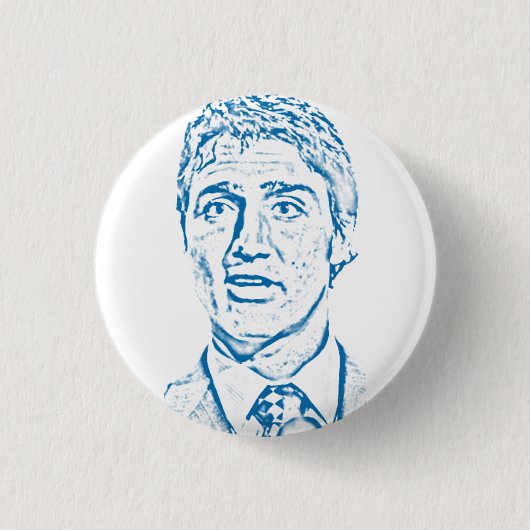 Justin Trudeau Logo Ronde Button 3,2 Cm (Voorkant)