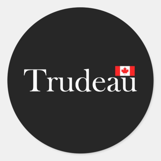 Justin Trudeau Officiële Canadese vlag Donkere kle Ronde Sticker (Voorkant)