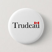 Justin Trudeau Officiële Canadese Vlag Lichtkleur Ronde Button 5,7 Cm (Voorkant)