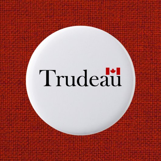 Justin Trudeau Officiële Canadese Vlag Lichtkleur Ronde Button 5,7 Cm
