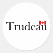 Justin Trudeau Officiële Canadese Vlag Lichtkleur Ronde Sticker (Voorkant)