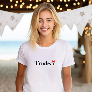 Justin Trudeau Officiële Canadese Vlag Lichtkleur T-shirt
