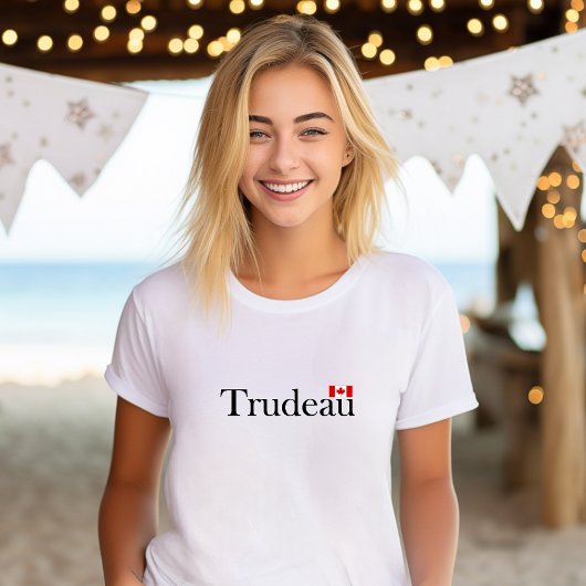 Justin Trudeau Officiële Canadese Vlag Lichtkleur T-shirt