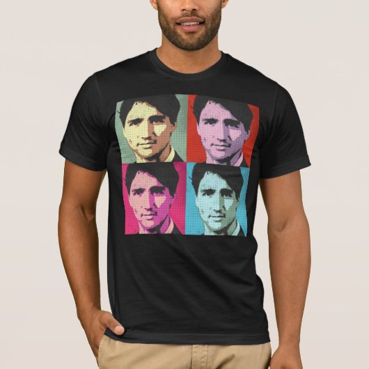 Justin Trudeau Pop Art T-shirt (Voorkant)