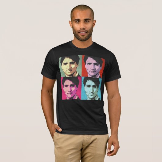 Justin Trudeau Pop Art T-shirt (Voorkant volledig)