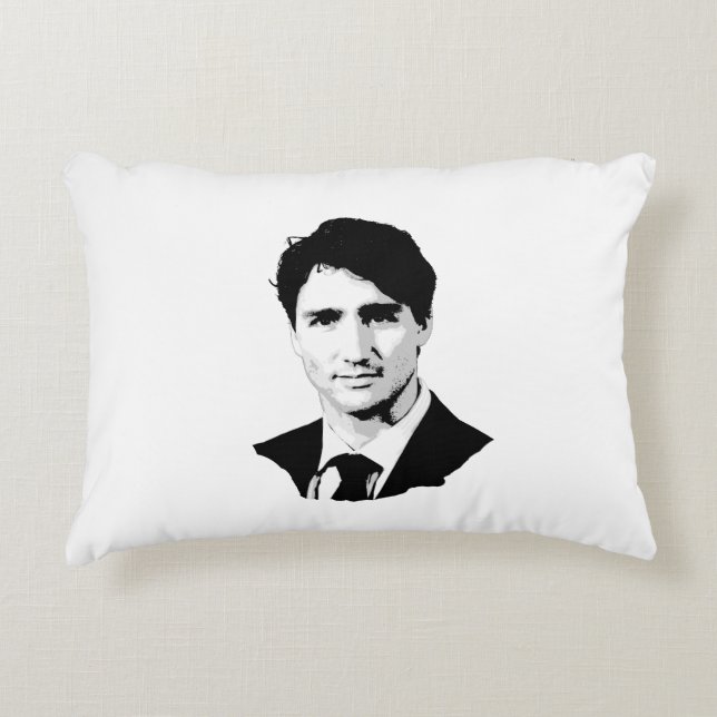 Justin Trudeau Portrait Accent Kussen (Voorkant)