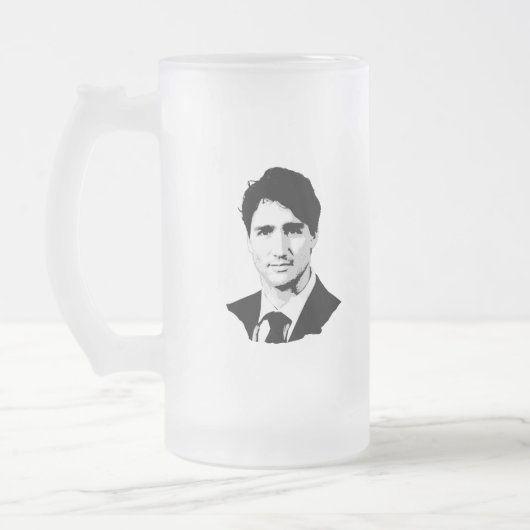 Justin Trudeau Portrait Matglas Bierpul (Links)