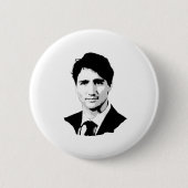 Justin Trudeau Portrait Ronde Button 5,7 Cm (Voorkant)