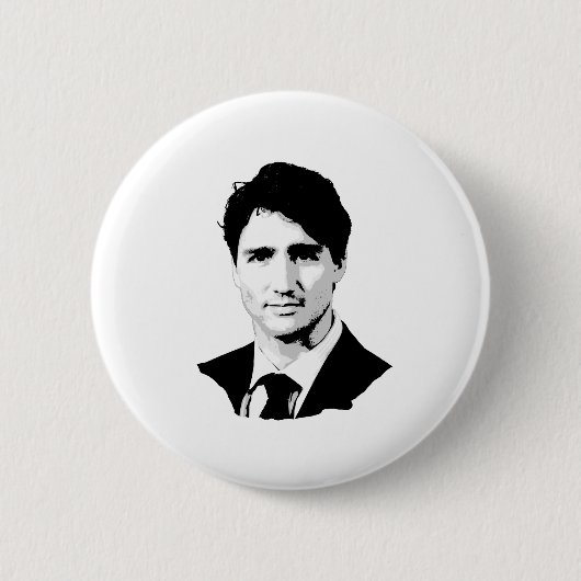 Justin Trudeau Portrait Ronde Button 5,7 Cm (Voorkant)