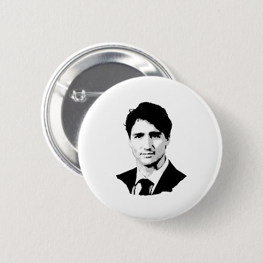 Justin Trudeau Portrait Ronde Button 5,7 Cm (Voorkant /achterkant)