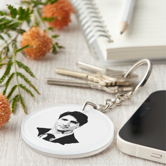Justin Trudeau Portrait Sleutelhanger (Voorkant Rechts)