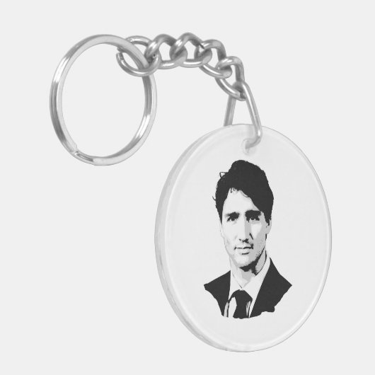 Justin Trudeau Portrait Sleutelhanger (Voorkant Links)