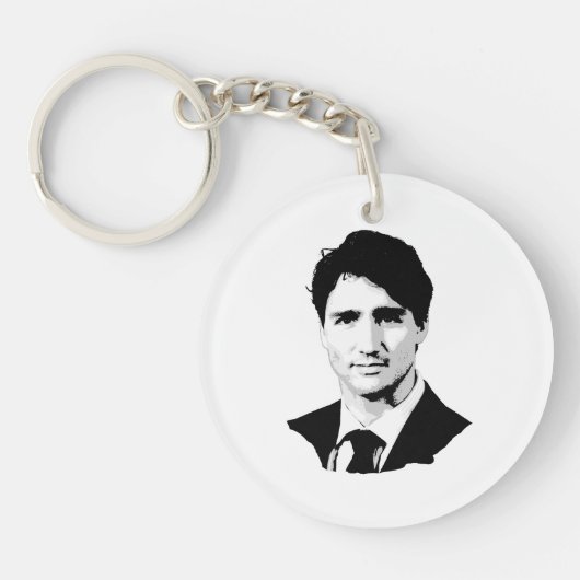 Justin Trudeau Portrait Sleutelhanger (Voorkant)
