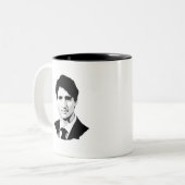 Justin Trudeau Portrait Tweekleurige Koffiemok (Voorkant links)