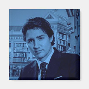 Justin Trudeau portret 2014 in blauw Magneet