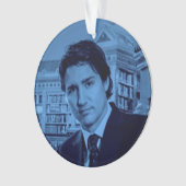 Justin Trudeau portret 2014 in blauw Ornament (voorkant)