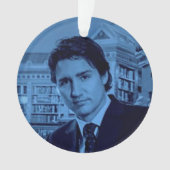 Justin Trudeau portret 2014 in blauw Ornament (voorkant)