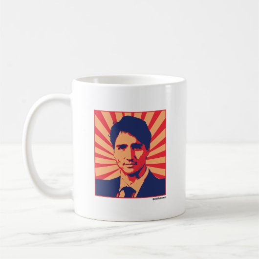 Justin Trudeau Propaganda Poster -.png Koffiemok (Links)
