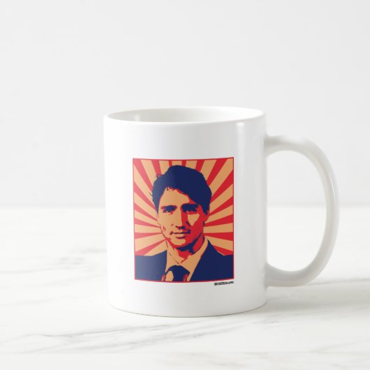 Justin Trudeau Propaganda Poster -.png Koffiemok (Rechts)