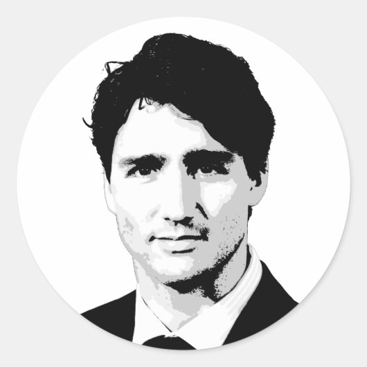 Justin Trudeau Ronde Sticker (Voorkant)