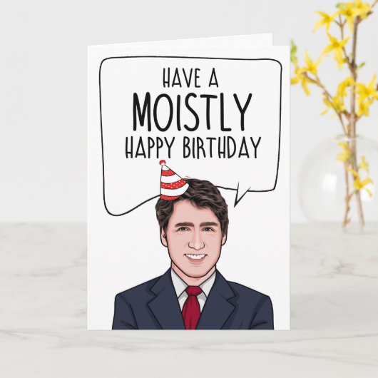 JUSTIN TRUDEAU: Vochtelijk gefeliciteerd Kaart (Gele Bloem)