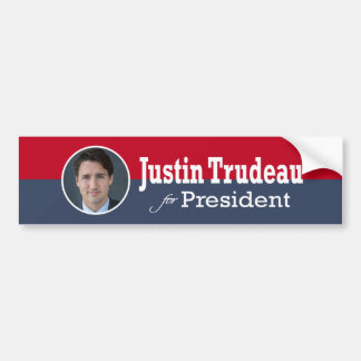 Justin Trudeau voor de Bumpersticker van President