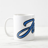 Justin Vorname Name blue Tasse Kaffeetasse Koffiemok (Links)