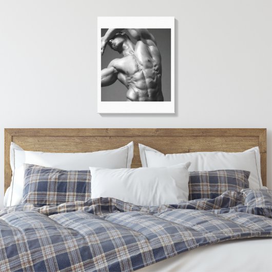 Justin Woltering Bodybuilder Afbeelding Wrap Canvas Afdruk (Insitu (Slaapkamer))