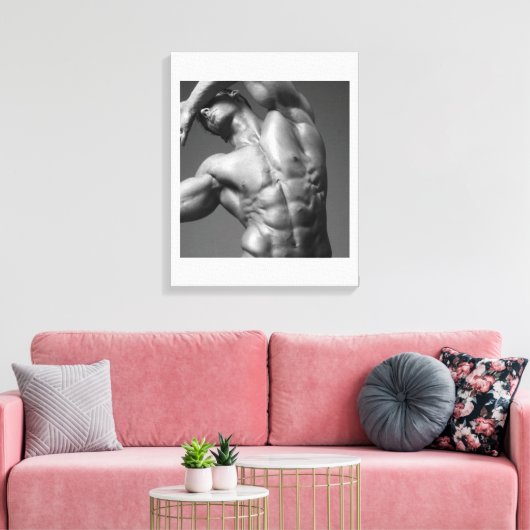 Justin Woltering Bodybuilder Afbeelding Wrap Canvas Afdruk (Insitu (Woonkamer))