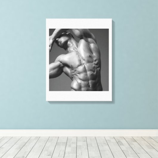 Justin Woltering Bodybuilder Afbeelding Wrap Canvas Afdruk (Insitu (Houten vloer))