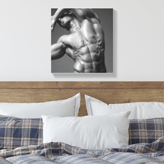 Justin Woltering Bodybuilder Afbeelding Wrap Canvas Afdruk (Insitu (Slaapkamer))