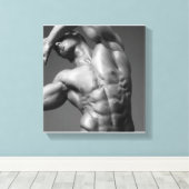 Justin Woltering Bodybuilder Afbeelding Wrap Canvas Afdruk (Insitu (Houten vloer))