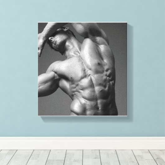 Justin Woltering Bodybuilder Afbeelding Wrap Canvas Afdruk (Insitu (Houten vloer))