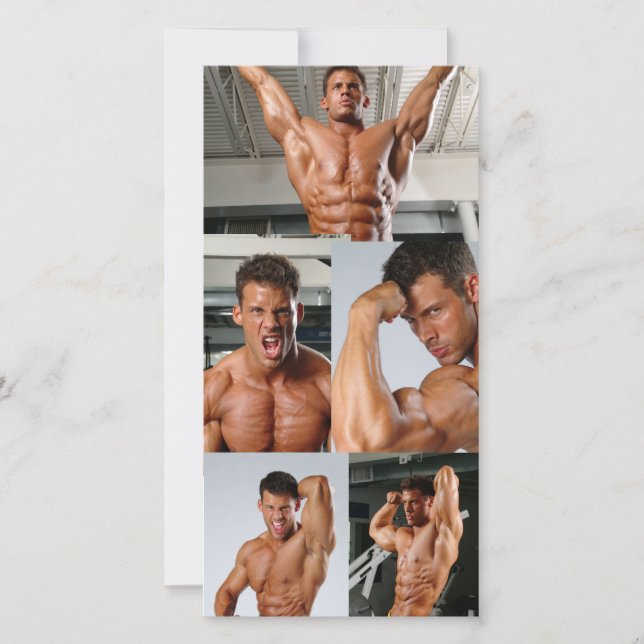 Justin Woltering Bodybuilder Fan Photo Card (Voorkant)