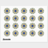 JUSTINE ~ Sweet Floral Pattern ~ Persoonlijk ~ Ronde Sticker (Vel)