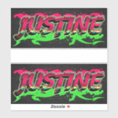 Justine Vorname Name Graffiti Aufkleber Sticker (Vel)