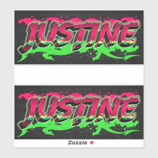 Justine Vorname Name Graffiti Aufkleber Sticker (Vel)