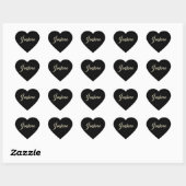 Justine white gold Handwriting Aufkleber Herz Hart Sticker (Vel)