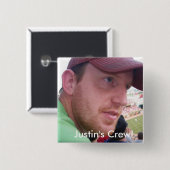 Justin's Semi-Colon Crew. Vierkante Button 5,1 Cm (Voorkant /achterkant)