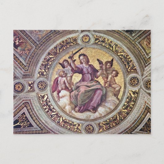 Justitia Tondo by Raffael (beste kwaliteit) Briefkaart (Voorkant)