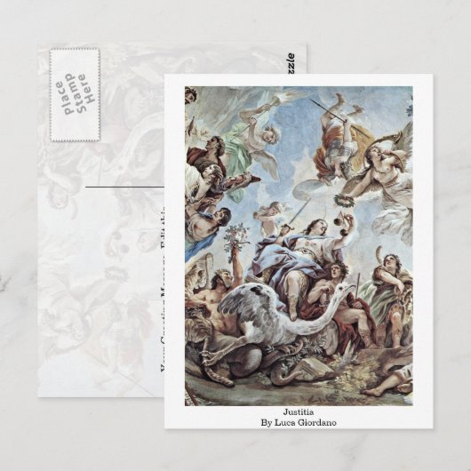 Justitia van Luca Giordano Briefkaart (Voorkant / Achterkant)
