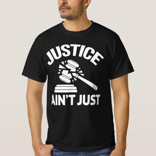 Justitie is niet rechtvaardig – Gebroken hamer Tru T-shirt (Voorkant)