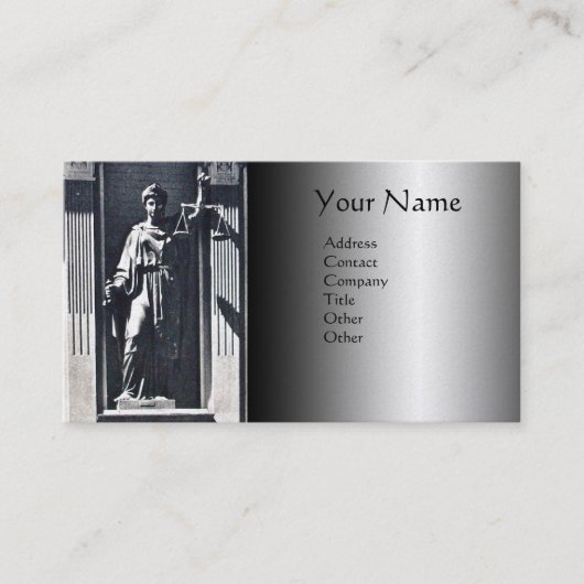 JUSTITIE JURIDISCHE KANTOOR, ADVOCAAT Metallic Mon Visitekaartje (Voorkant)