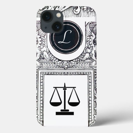 JUSTITIE JURIDISCHE KANTOOR, ATTORNEY Monogram Whi Case-Mate iPhone Case (Achterkant)