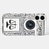 JUSTITIE JURIDISCHE KANTOOR, ATTORNEY Monogram Whi Case-Mate iPhone Case (Achterkant (horizontaal))