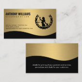 Justitie Logo | Goud metaal Visitekaartje (Voorkant / Achterkant)