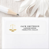 Justitie schaalt goudfolie advocaat etiket (Insitu)