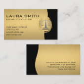 Justitie Schalen Goud Metaalachtig Visitekaartje (Voorkant / Achterkant)